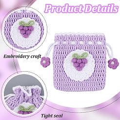 1Pc Grapes Knitting Wallet&nbsp;AJEW-GF0011-09B