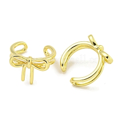 女性用真鍮カフピアス  蝶結び  18KGP本金メッキ  15.5x10mm&nbsp;EJEW-C104-039G