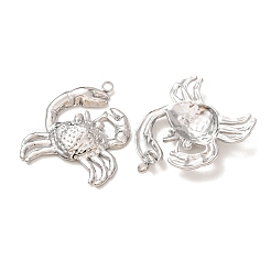 304ステンレスペンダント  カニチャーム  ステンレス鋼色  28x24x4mm  穴：1.8mm&nbsp;SA-D002-09P