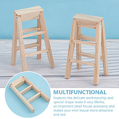 Wooden Mini Ladders&nbsp;DIY-WH0021-58