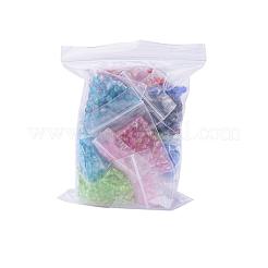 スプレーペイントクラックルガラスビーズ  ラウンド  ミックスカラー  4mm  穴：1.1~1.3mm  1500個/セット&nbsp;CCG-JQ0001-01-4mm