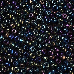 6/0 ガラスシードビーズ  アイリスラウンド  カラフル  4mm  穴：1mm  約4500個/ポンド&nbsp;SEED-A009-4mm-605