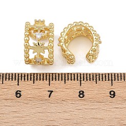 Brass Micro Pave Clear Cubic Zirconia Cuff Rings&nbsp;EJEW-C159-01G