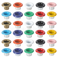 200セット10色の鉄製グロメットアイレット金具  ワッシャー付き  バッグ修理交換パック用  ミックスカラー  7.5x4mm  内径：4.5mm  20個/セット&nbsp;SCRA-GF0001-10B-05