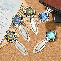 Mosaic Printed Glass Cabochons Bookmarks&nbsp;AJEW-JK00274