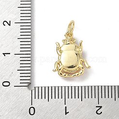 昆虫をテーマにした真鍮エナメルペンダント  ラックめっき  カドミウムフリー＆鉛フリー  長持ちメッキ  丸カン付き  18KGP本金メッキ  てんとう虫  14.5x11.5x4mm  穴：3.5mm&nbsp;X-KK-B155-01B-01G