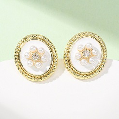 Brass Micro Pave Clear Cubic Zirconia Stud Earrings&nbsp;KK-CBADE12-06G