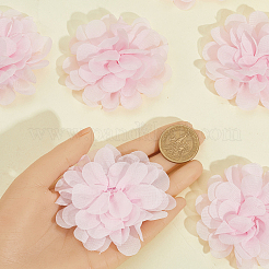12Dシフォンフラワー3個  装飾アクセサリー  ピンク  69~70x23~25mm&nbsp;DIY-GF0012-47B