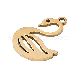 ステンレスペンダント201個  白鳥チャーム  18KGP本金メッキ  17.5x13.5x1mm  穴：1.4mm&nbsp;STAS-F316-08G