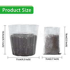 透明なプラスチック製のガーデニングポット  植栽コンテナカップと不織布保育園バッグ  多肉植物の苗用  ミックスカラー  10.4x11cm  36pc&nbsp;TOOL-GA0001-37