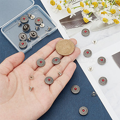 15Pcs 1-Hole Alloy & Plastic Beads Buttons&nbsp;BUTT-HY0001-11C