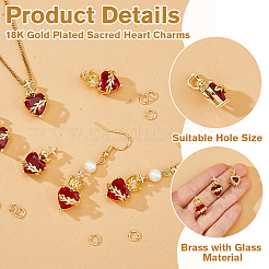 6Pcs 2 Styles Brass Glass Pendants&nbsp;KK-HS0002-01G