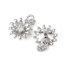 SHEGRACE Brass Micro Pave Clear Cubic Zirconia Pendants&nbsp;XGRQ2O737-450P