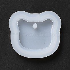 DIYペンダントシリコンモールド  樹脂型  UVレジン用  エポキシ樹脂ジュエリー作り  猫  46x50.5x8.5mm  穴：4mm&nbsp;SIMO-H009-08P