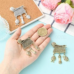 3Pcs 3 Colors Knitting Zinc Alloy Lapel Pins for Backpack Clothes&nbsp;JEWB-CJ0003-56