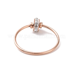 Crystal Rhinestone Flat Round Finger Ring&nbsp;RJEW-D120-22RG