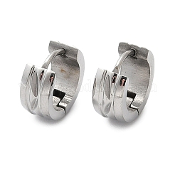 304ステンレススチール研磨効果フープピアス  ステンレス鋼色  13.5x6mm&nbsp;EJEW-M001-37P