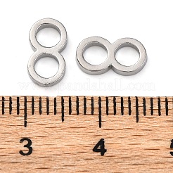 真鍮製スペーサービーズ  長持ちメッキ  8字型  プラチナ  10x5x1.5mm  穴：3mm&nbsp;KK-Z089-06P