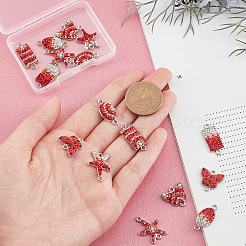 16Pcs 8 Style Rack Plating Alloy Connector Charms&nbsp;FIND-AR0001-64