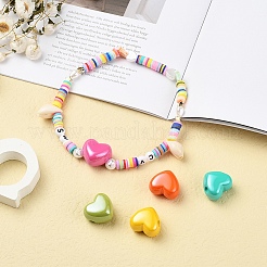 32Pcs 8 Colors Opaque Acrylic European Beads&nbsp;MACR-YW0001-42