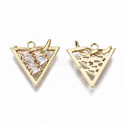 Brass Micro Pave Clear Cubic Zirconia Pendants&nbsp;KK-S356-170G-NF