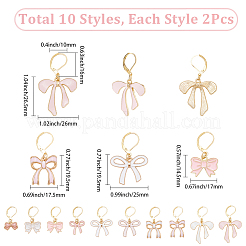 20Pcs 10 Styles Bowknot Alloy Enamel Pendant Locking Stitch Markers&nbsp;HJEW-SC00160