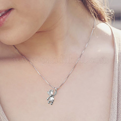 12個2色の真鍮キュービックジルコニアチャーム  クマ  透明  プラチナ·ゴールデン  12x6x3mm  穴：1mm  6個/カラー&nbsp;KK-DR0001-08