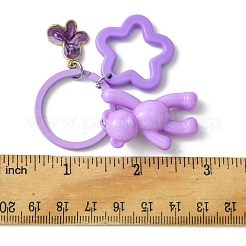 アクリルキーホルダー  鉄パーツ  クマ  ミディアム蘭  6.2cm&nbsp;KEYC-FS00008-02