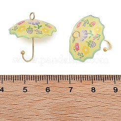 アクリルパーツ  傘  真鍮のパーツと  きいろ  21.5x22mm  穴：2mm&nbsp;MACR-C035-01A