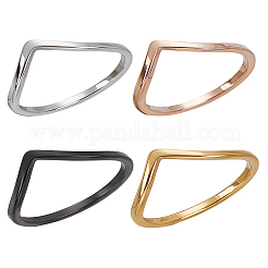 女性用ステンレススチール指輪 4個 4色  ミックスカラー  1.6~7.5mm  内径：16.6mm  1pc /カラー&nbsp;RJEW-LP0001-30