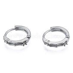 変色しにくい304ステンレススチールフープピアス金具  ラインストーンのイヤリングセッティング  ステンレス鋼色  14x14.5x2.5mm  ピン：1mm  1mmのラインストーンに適する&nbsp;STAS-N092-189