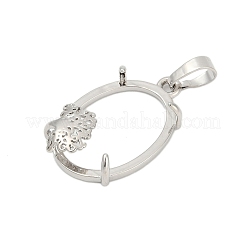 Brass Pendant Cabochon Settings&nbsp;KK-S521-07P