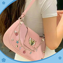 3Pcs 3 Styles Ocean Theme Alloy Enamel with Plastic Pearl Shell Shape & Starfish Tassel Bag Decorative Chains&nbsp;HJEW-FH00185