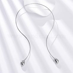 304 Stainless Steel Open Teardrop Choker Necklaces for Women&nbsp;NJEW-C068-01P