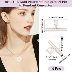 6Pcs 201 Stainless Steel Brooch Convert Necklaces Pendant Hooks&nbsp;STAS-BBC0010-60