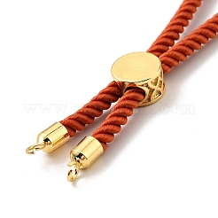 Half Finished Twisted Milan Rope Slider Bracelets&nbsp;FIND-G032-01G-23