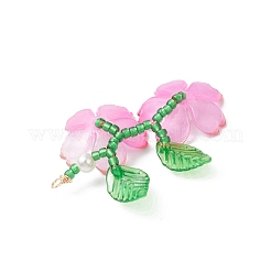 Glass Seed Beaded Flower Pendants&nbsp;PALLOY-MZ00989