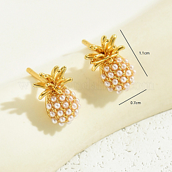 Elegant Pineapple Brass Stud Earrings&nbsp;DF3598