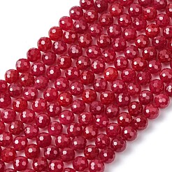 Lab Grown Red Corundum Beads Strands&nbsp;G-Z123-A01-6mm