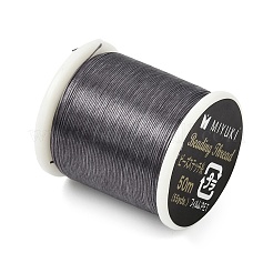 平らなミユキナイロンビーズ糸  シードビーズ用のワックス加工済み糸  330dtex  グレー  0.15x0.1mm  約54.68ヤード（50m）/ロール&nbsp;FB-CBA3435-01V