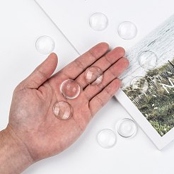 クリアガラスカボション  カメオ写真ペンダントジュエリー作成のためのクリアドームカボション  透明  24.5~25x5~7mm&nbsp;X-GGLA-R026-25mm