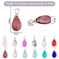 72Pcs 12 Color Transparent Glass Charms&nbsp;FIND-PH0010-97