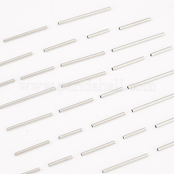 400個4スタイル304ステンレススチールチューブビーズ  ステンレス鋼色  10~20x1.5mm  穴：1mm  100個/スタイル&nbsp;STAS-UN0049-35