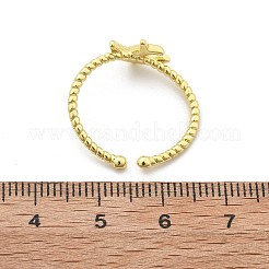 女性用鳥真鍮カフリング  ラックめっき  長持ちメッキ  カドミウムフリー＆鉛フリー  18KGP本金メッキ  内径: 調節可能&nbsp;RJEW-C123-06G