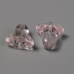 半透明ガラスビーズ  チューリップ  プラム  10x10.5x5mm  穴：1.2mm&nbsp;GLAA-WH0038-08C