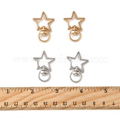 40色の合金製回転スナップフック留め具2個。  ミックスカラー  スター  34.7x23.7x5mm  穴：5.7x9.8mm  20個/カラー&nbsp;FIND-FS0004-73C