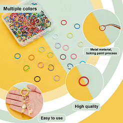 200Pcs 20 Colors Baking Paint Iron Open Jump Rings&nbsp;IFIN-PH0002-10