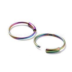 イオンプレーティング(IP) 304 ステンレススチール フープピアス  ラウンド  虹色  9.5x0.5mm  ピン：0.5mm&nbsp;STAS-Z037-02MC
