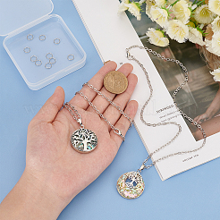 DIY Flat Round with Tree Life Pendant Necklace Making Kit&nbsp;DIY-BC0004-85