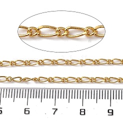 真鍮リンクチェーン  鉛フリー＆カドミウムフリー  スプールで  ハンダ付け  生（メッキなし）  5.5x2.5x0.5mmと2.5x3x0.5mm&nbsp;CHC-H113-13B-G